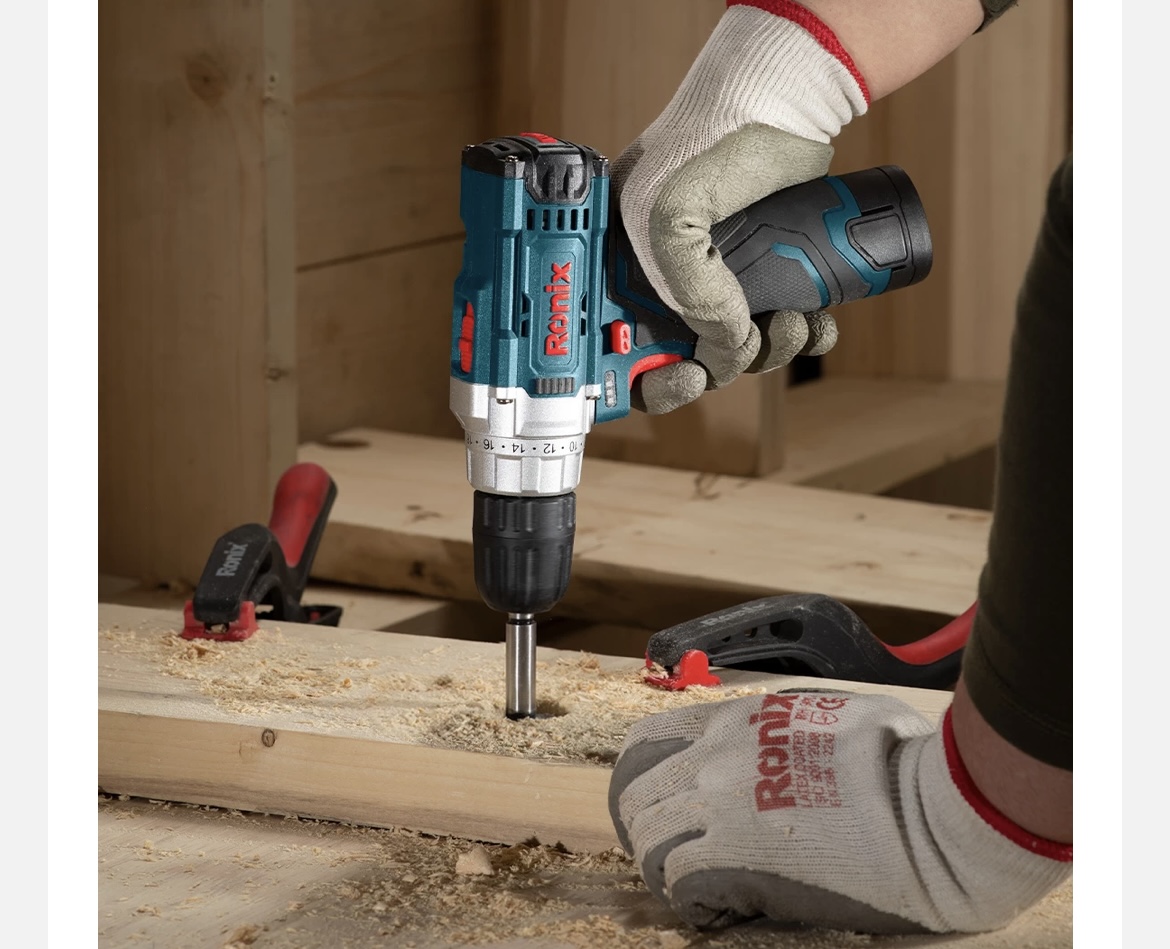 دریل پیچ گوشتی شارژی رونیکس مدل 8613 باتری لیتیوم ۱۲ ولت اتوماتیک - Image 5